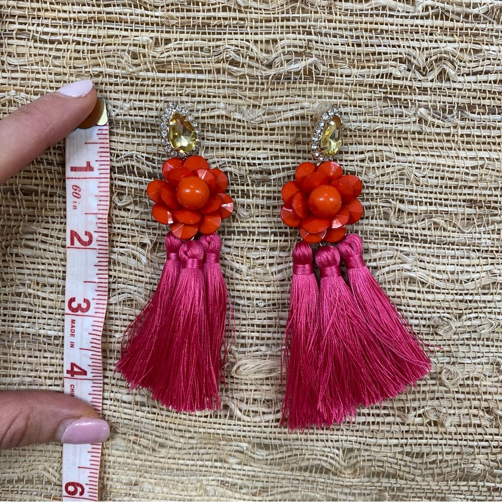Asos pink and red Tassel Earrings